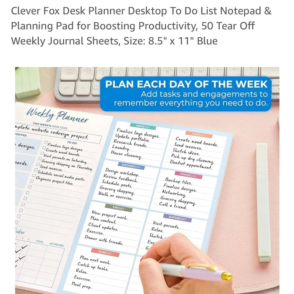 Blue Desk Planner Notepad